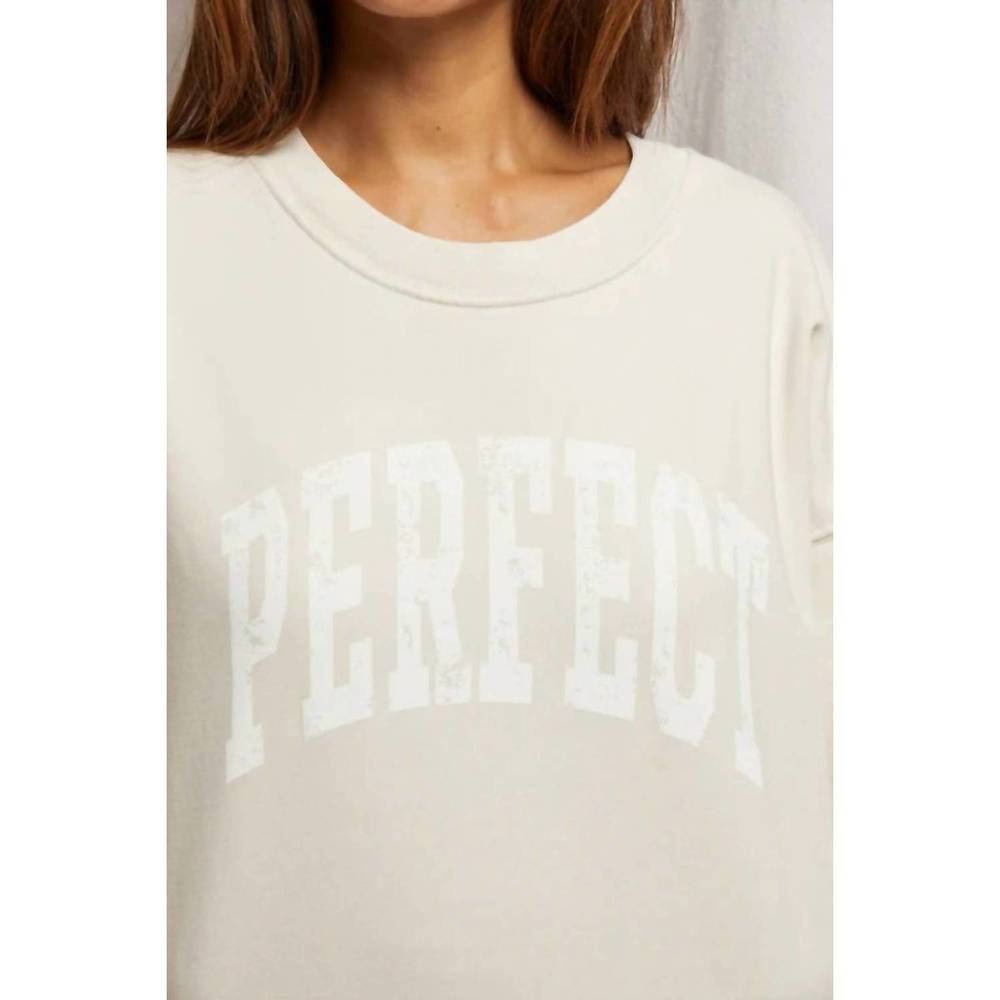 NEW PERFECTWHITETEE perfect cotton sweatshirt in sugar - Picture 4 of 5